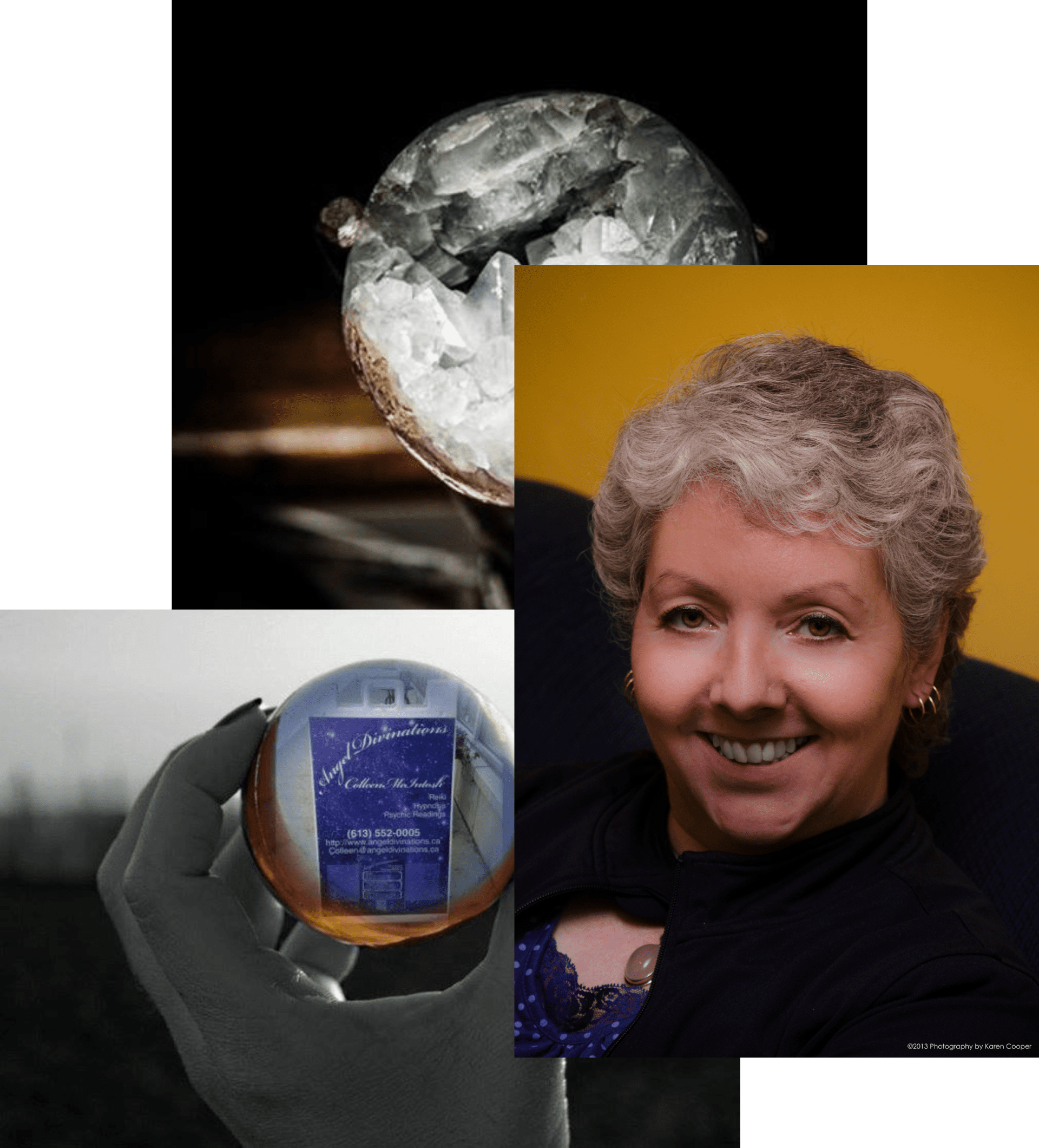Photo of Colleen and a crystals.